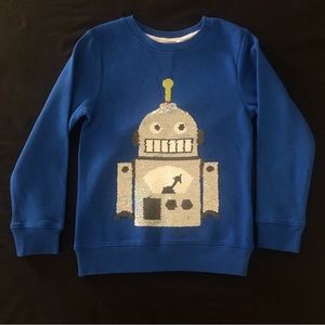 H&M kids sequined robot sweatshirt size 6x-7